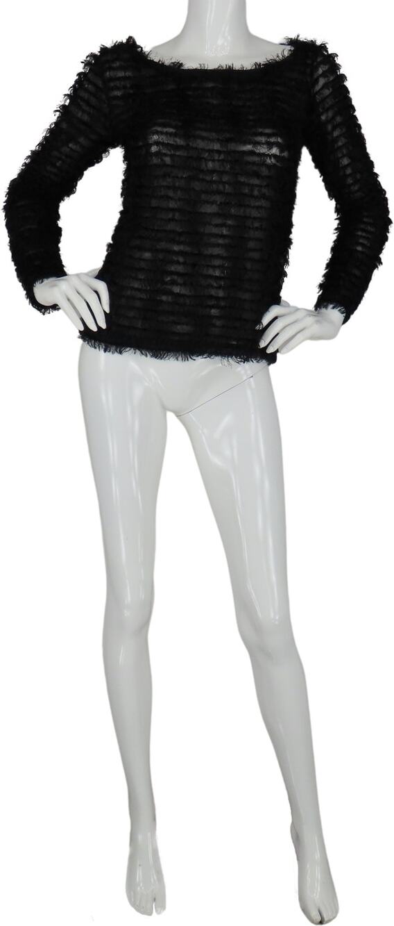 Bik Bok Furry Black Top Blouse